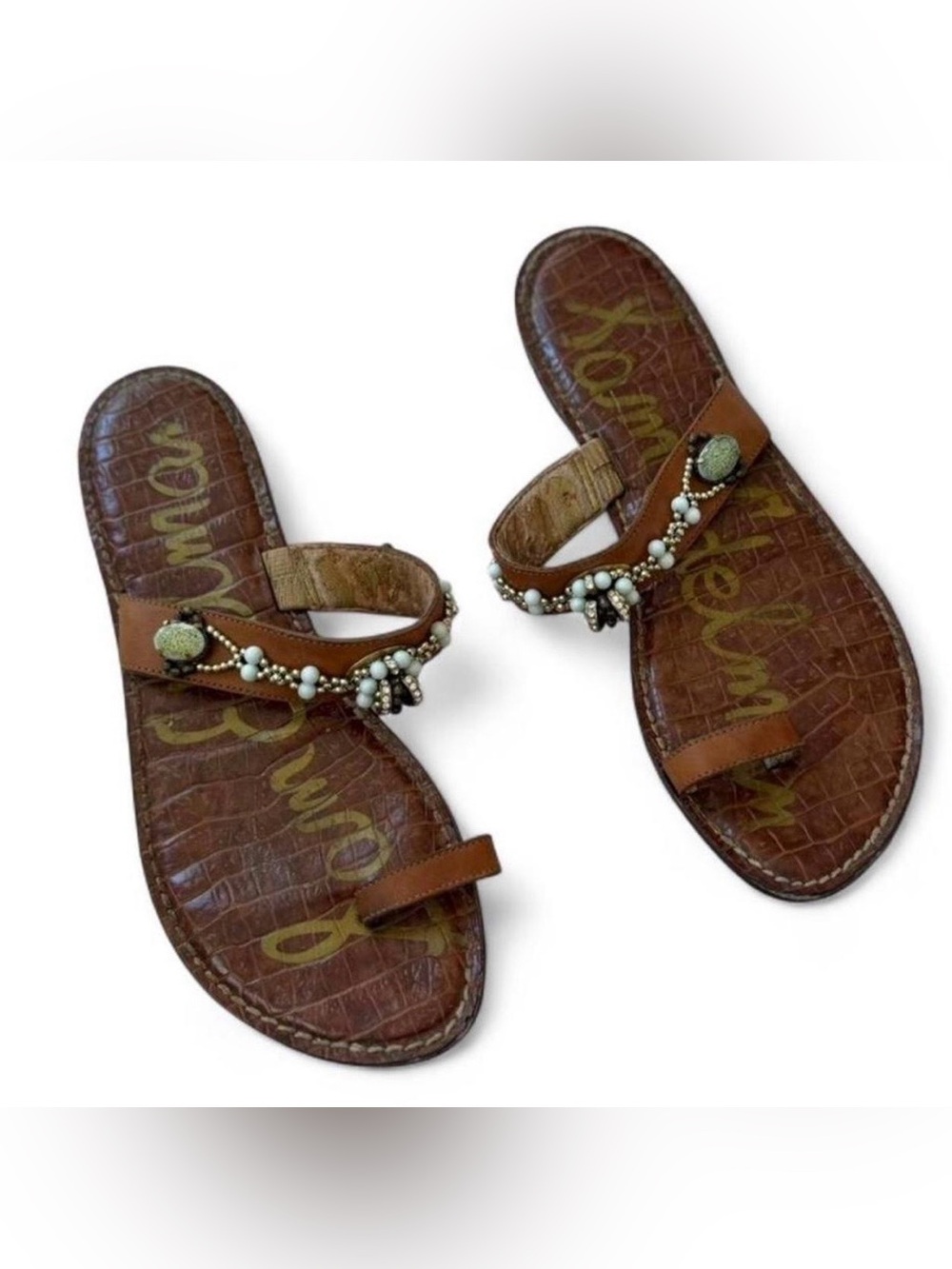 Sam Edelman Gille Beaded Toe Ring Sandals with Beading